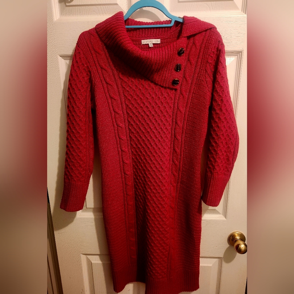 Sandra Darren Cable Sweater Dress